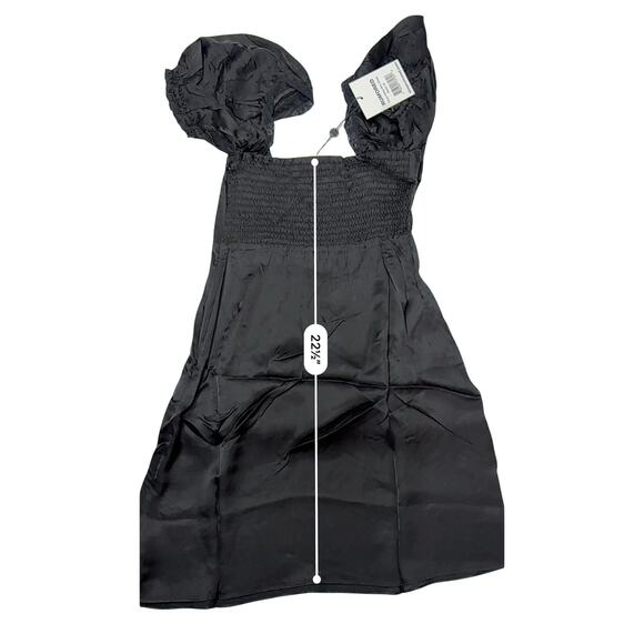 Rumored Napa Valley Mini Dress SMALL Black Lace Smocked Quiet Luxury Fairy NWT - Picture 7 of 11